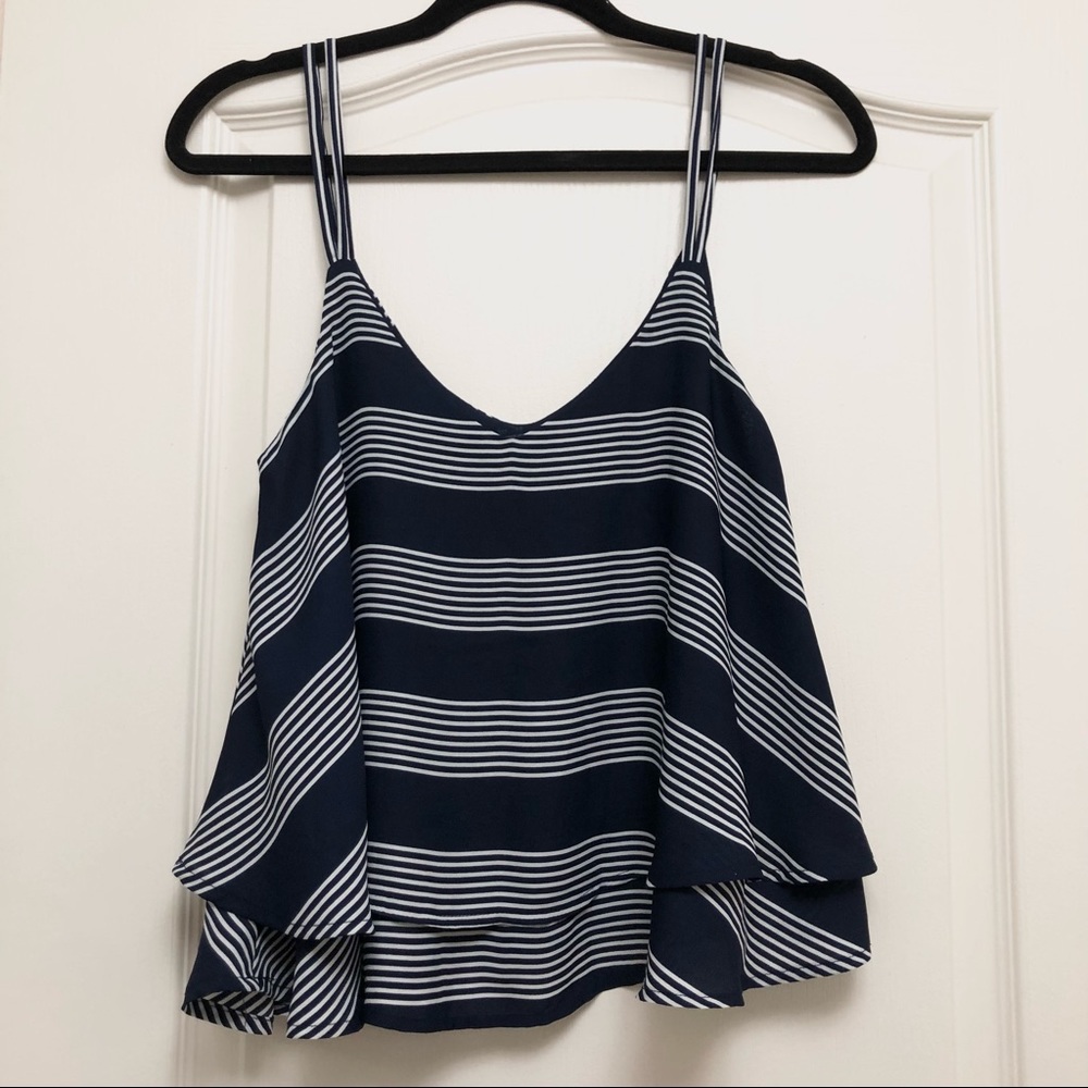 ❌SOLD❌Design Lab, Navy and White Striped Flowy Camisole